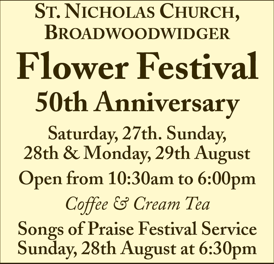 Flower Festival 50th Anniversary Broadwoodwidger Parish site